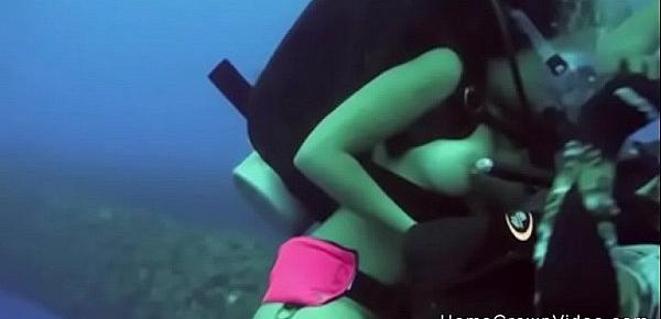  Fucking this busty cutie underwater while scuba diving